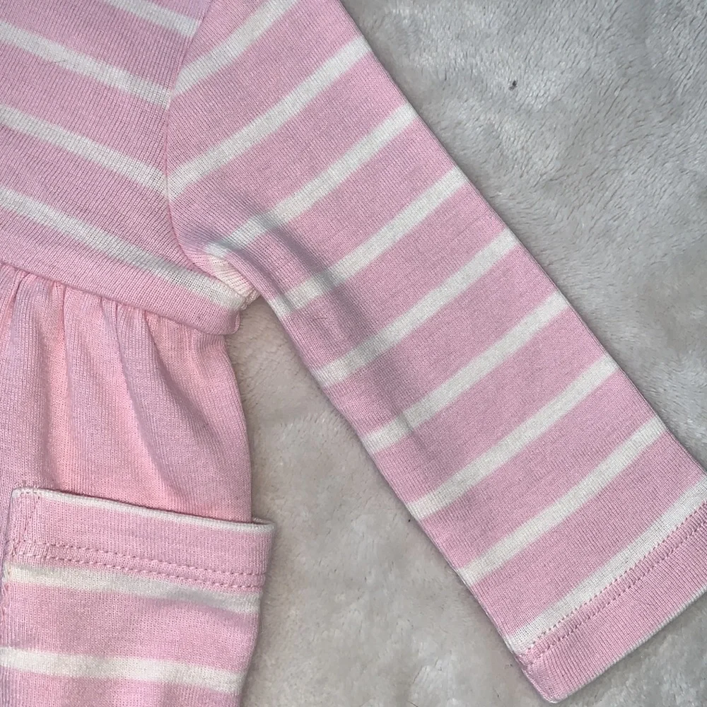 Hanna Andersson 50 Pink & White Dress 0-3M EUC - Picture 5 of 11